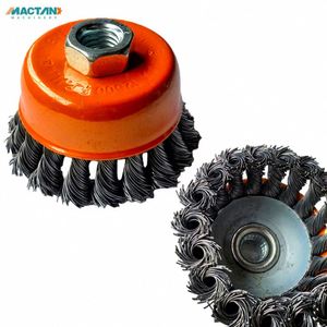 Hot Sale Orange Stainless Steel Twisted Knotted Grinder <b>Wire</b> Cup <b>Brush</b> for Polishing - Product Image 1