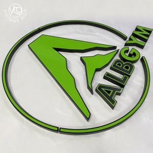 Logo de salle de sport personnalisé à LED avec éclairage frontal, enseigne lumineuse vert vif pour les centres de remise en forme et les salles de sport - Product Image 2