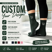 Chaussettes de yoga et de Pilates en coton avec grip, logo personnalisé en jacquard, absorbant la transpiration, antidérapantes, pour la barre et l'entraînement, pour femmes