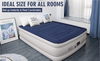 LGM Premium Queen Matelas gonflable avec pompe électrique et sac de transport Matelas gonflable floqué pliable pour camping, randonnée et maison
