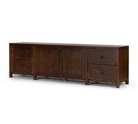 Mueble de TV de Madera Maciza Estilo Rústico Americano - Directo de Fábrica, Personalizable