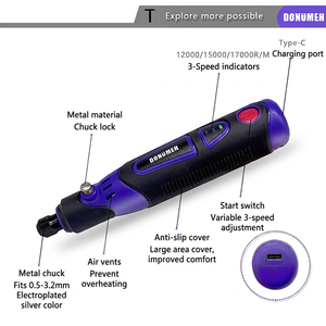 Amoladora eléctrica de 3.6v para uso doméstico, máquina de grabado, cabezal de pulido portátil pequeño, herramienta de pulido, mini taladro eléctrico para tallado de jade - Product Image 2