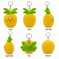 Zaves Lüks Çevre Dostu Dayanıklı Ananas Peluş Okul Sırt Çantası Sevimli Yumuşak Dolgulu Meyve Çantası Özelleştirilebilir Renkler Unisex