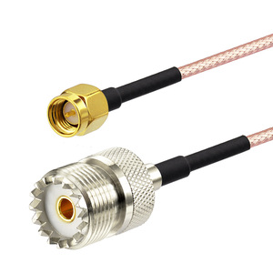 Cable SMA-UHF, Cable UHF SO239 Hembra a SMA <span class=keywords><strong>Macho</strong></span> RG316 de 100 cm para Radio BAOFENG <span class=keywords><strong>Serie</strong></span> UV-5R, Antena de Radio Garmin Alpha HT - Product Image 1