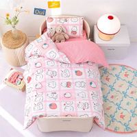 Housse de couette pour enfants avec motif d'animaux mignons en coton, couverture de couette en mousseline de gaze à 2 couches pour tout-petits