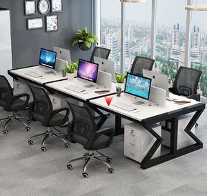 AILICHEN Modern Staff Work Chair and Double Screen Conference <strong>Computer</strong> Desk <strong>Simple</strong> Design with <strong>Foldable</strong> &amp; Extendable Features - Product Image 2