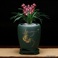 Pot Tanah Liat Yixing Grosir Terlaris, Pot Bulat Dengan Alas untuk Sansevieria & Tanaman Hijau Rumah