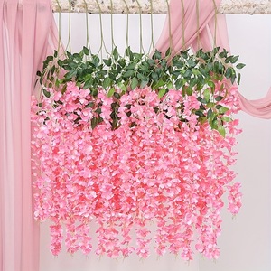 Guirlande de glycine artificielle Ning Chen, 23,6 pouces, fleurs violettes suspendues, pour décoration de mariage et d'hôtel - Product Image 2