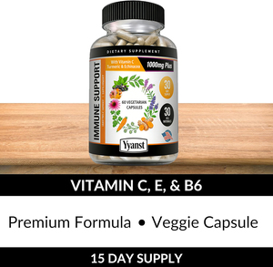 Suplemento de alta calidad para el apoyo inmunológico con vitamina C, cúrcuma, equinácea, zinc y bayas de saúco, en cápsulas, con antioxidantes. - Product Image 4
