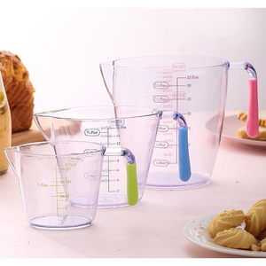 Báscula <span class=keywords><strong>de</strong></span> medición múltiple, transparente, apilable, sin BPA, 3 piezas, Juego <span class=keywords><strong>de</strong></span> vasos medidores <span class=keywords><strong>de</strong></span> agua <span class=keywords><strong>de</strong></span> plástico - Product Image 2