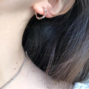 S925 Sterling <b>Silver</b> Hoop Earrings Geometric Design Everyday Wear 925 <b>Silver</b> Ear <b>Studs</b> For Women Fashion Jewelry - Product Image 3
