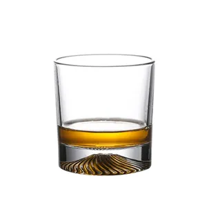 Japanese Style Creative Decanter Whisky Glasses Raised Bottom Mountain Whisky Glass Cheap Whisky Glass Bottle Custom Minimum