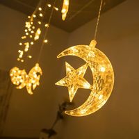 Girlande Lampe Ramada Dekoration LED Mond Stern Vorhang Fee String Licht Motel Zimmer Home Hochzeits feier Garten Store Fenster Markt