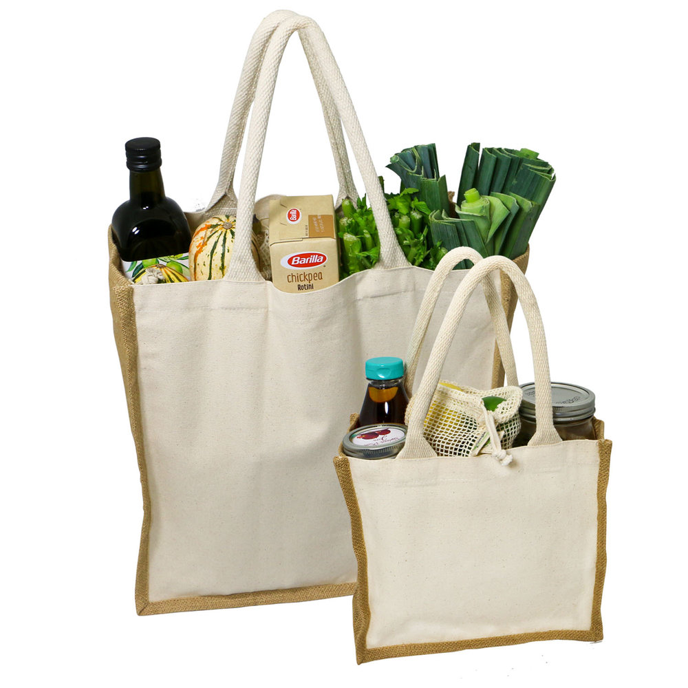 Organic Canvas & Jute Tote Jar for Advertising & Grocery Shopping