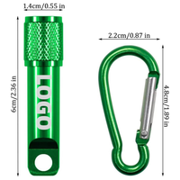 Mini lampe torche LED en gros, porte-clés, lampe de poche blanche en aluminium, étanche IPX4, avec mousqueton, cadeaux promotionnels
