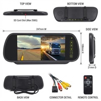 Kit de caméra de plaque d'immatriculation à distance |   Moniteur miroir IPS 7 pouces |   Luminosité automatique 800 nit |   Double DVR filaire à 4 broches |   Imperméable |   Nuit