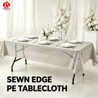 Nappe jetable en plastique gris clair, moderne, à bords cousus, résistante aux taches, pour mariage, baby shower, banquet, restaurant, événements