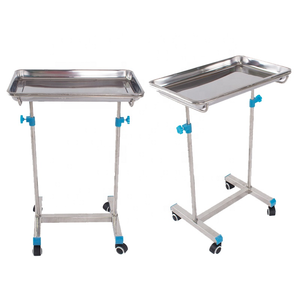 Chariot de Table de Mayo chirurgical pliable en acier inoxydable, Instrument <span class=keywords><strong>d</strong></span>'hôpital, levier simple, double bras - Product Image 4