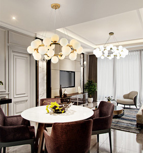 Simig lighting oro contemporaneo sfera di vetro sala da pranzo lustro moderno rotondo <span class=keywords><strong>nuvola</strong></span> luce led G4 lampadina <span class=keywords><strong>lampadario</strong></span> - Product Image 4