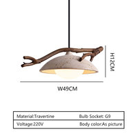 Lampe suspendue moderne en forme de dôme en pierre, style branche naturelle, pour salon et restaurant
