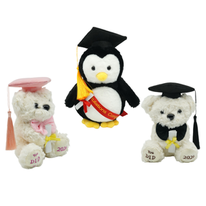 Oso de Peluche de Graduación 2026 con <span class=keywords><strong>Gorro</strong></span> y <span class=keywords><strong>Diploma</strong></span>, Peluche de Pingüino de Dibujos Animados, Lindo Pingüino de Peluche Suave con Regalo de Graduación - Product Image 1
