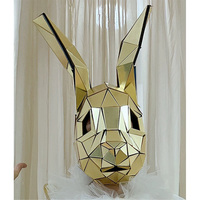 Masque de lapin miroir, casque discothèque, masque de lapin miroir pour cosplay, performance, tenue