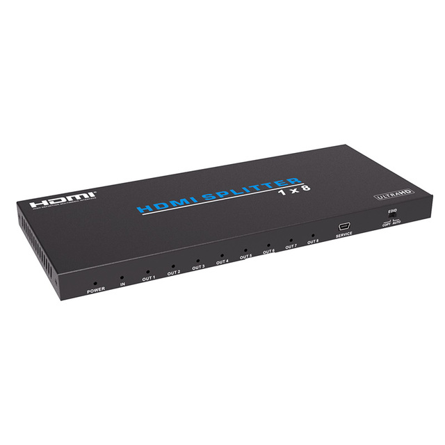 1x8 4K 8 Ports HDMI Splitter 1 in 8 Out UltraHD HDMI Splitter Supports HDR EDID