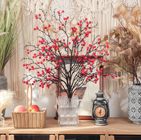 Fruit de la fortune rouge holly en gros, plante artificielle INS, fabricant de décoration d'intérieur, bureau, cerise réaliste simulée