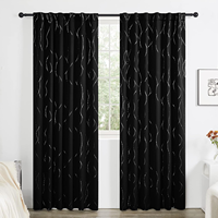 Rideaux de luxe à œillets, occultants, imprimés feuille d'aluminium pour salon et chambre à coucher