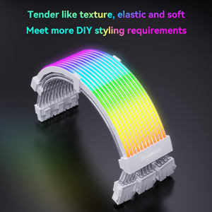 雪人ARGB 24Pin RGB发光二极管条霓虹灯线PSU延长线，适用于GPU和台式游戏电脑，库存电脑电源电缆 - Product Image 4