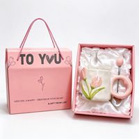 Mug de voyage portable en céramique artisanale Anji Newell grande capacité pour les amateurs de thé et de café, coffrets cadeaux de vacances