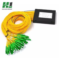 Splitter PLC Kotak HJ ABS dengan Kehilangan Penyisipan Rendah, Optik Single Mode, Panjang Gelombang 1260-1650nm, Konektor SC APC untuk Jaringan Akses FTTX