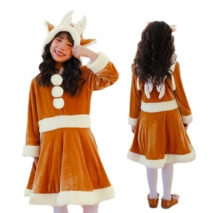 Jupe <span class=keywords><strong>de</strong></span> robe <span class=keywords><strong>de</strong></span> <span class=keywords><strong>renne</strong></span> <span class=keywords><strong>de</strong></span> Noël à manches longues pour fille et bébé Père Noël Costumes <span class=keywords><strong>de</strong></span> maternelle - Product Image 2