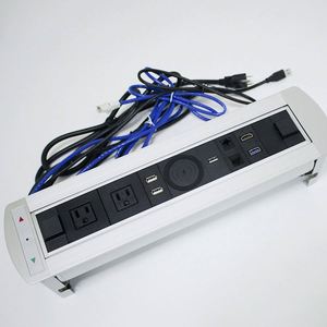 Caja de enchufe abatible Vticnica automática motorizada para mesa de conferencias, tira de alimentación empotrada con puertos de carga USB - Product Image 2