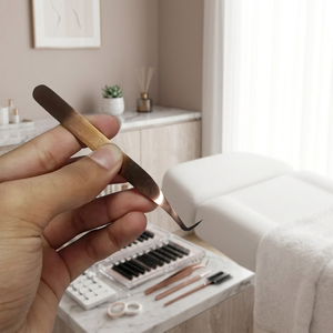 Pinzas Curvas para Pestañas de Acero Inoxidable con Punta Suave de Precisión, Duraderas y con Agarre Perfecto para Extensiones de Maquillaje - Product Image 3