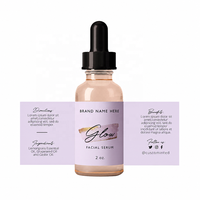 Autocollant découpé à l'emporte-pièce ISO9001 en vinyle holographique étanche pour étiquettes de flacons cosmétiques, fournisseur RoHS, feuille OEM