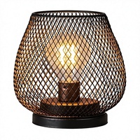Lanterne de table LED écologique vintage LEDORA LIGHTING, fonctionnant sur piles, cage en métal, sans fil, flexible, lumière d'ambiance simple