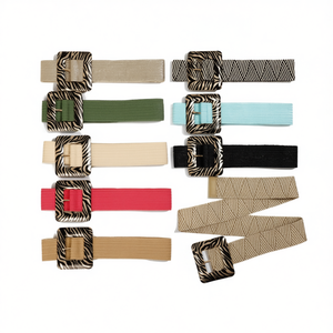 Cintura in Tessuto con Fibbia Quadrata 5Cm Stampa Zebrata in PP - Product Image 1