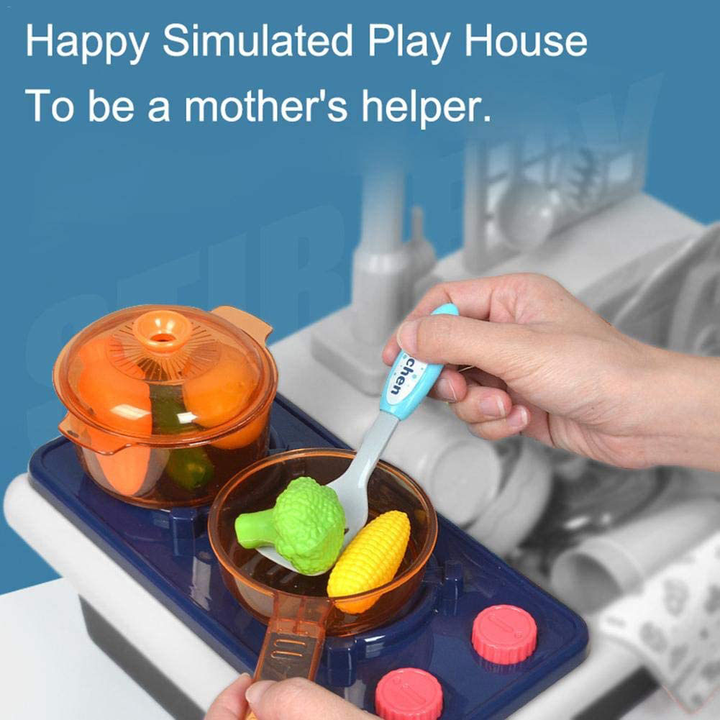 Juego de fregadero de cocina de lavado de simulación, juguetes de cocina, juguetes de corte para lavavajillas, mejora la sabiduría de los niños, mejora el pensamiento espacial