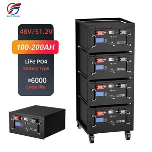 Stacked Rack-mounted LiFePO4 Lithium Battery 48V 50ah 51.2V 100ah 150ah 200ah 300ah Voltage 5kwh 10kwhfor Solar Energy Storage B