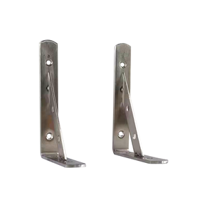 Soportes de Pared de Acero Inoxidable, Resistentes, en Ángulo de 90 Grados, 2 Piezas, Plateados - Product Image 2