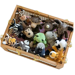 Đồ chơi thú nhồi bông khỉ nhỏ hổ hươu cao cổ sư tử voi rừng thú hoang dã móc khóa đồ chơi mềm - Product Image 1