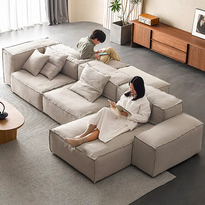 Wohnzimmer möbel Böhmisches Sofa Nordic Large Apartment Tofu Block Kombination Moderne Stoffs ofas