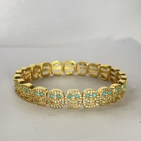 Bracelet pour femme tendance, visage souriant, plaqué or, cuivre, anti-ternissement, zircon complet, brillant, mignon, visage souriant, bijoux