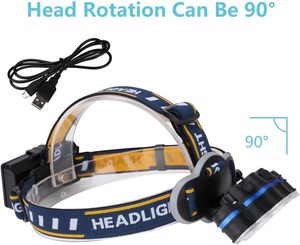 Torcia Frontale a 8 LED T6, la Più Luminosa per Esterni, 8 Modalità, Ricaricabile, Portatile per Campeggio ed Escursionismo - Product Image 4