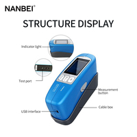 NANBEI 60 Degree Car Paint Tester Gloss Meter with 1 Year Warranty IP55 Protection 0.5s for Time for Metals