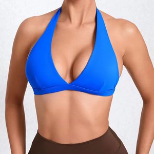 <span class=keywords><strong>Reggiseno</strong></span> Sportivo da Donna Personalizzato, Aderente, ad Asciugatura Rapida, Sexy con Scollo a V Profondo, per Yoga, Corsa all'Aperto, Senza Schienale, Halter, Intimo Fitness - Product Image 4