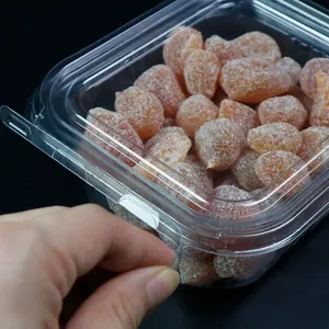 30g Vierkant einweg-klarer Kunststoffbehälter PET-Süßigkeitenbehälter PET-Zingbehälter sicheres T-Frisch-Clamshell für Süßigkeiten