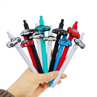 Stylo bille publicitaire en gros, nouveau, à thème automobile, avec autocollant en PVC souple, pour étudiants, cadeau idéal