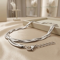 Collier en corde tressée argentée Xuping Jewelry en gros, chaîne torsadée avec fermoir mousqueton pour cadeau, fête, mariage